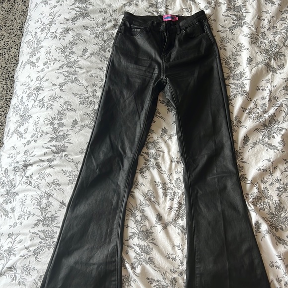 Edikted Pants & Jumpsuits Edikted Flare Leather Pants Poshmark